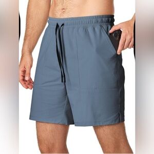 Jmierr Men's Athletic Drawstring Shorts in Slate Blue NWT